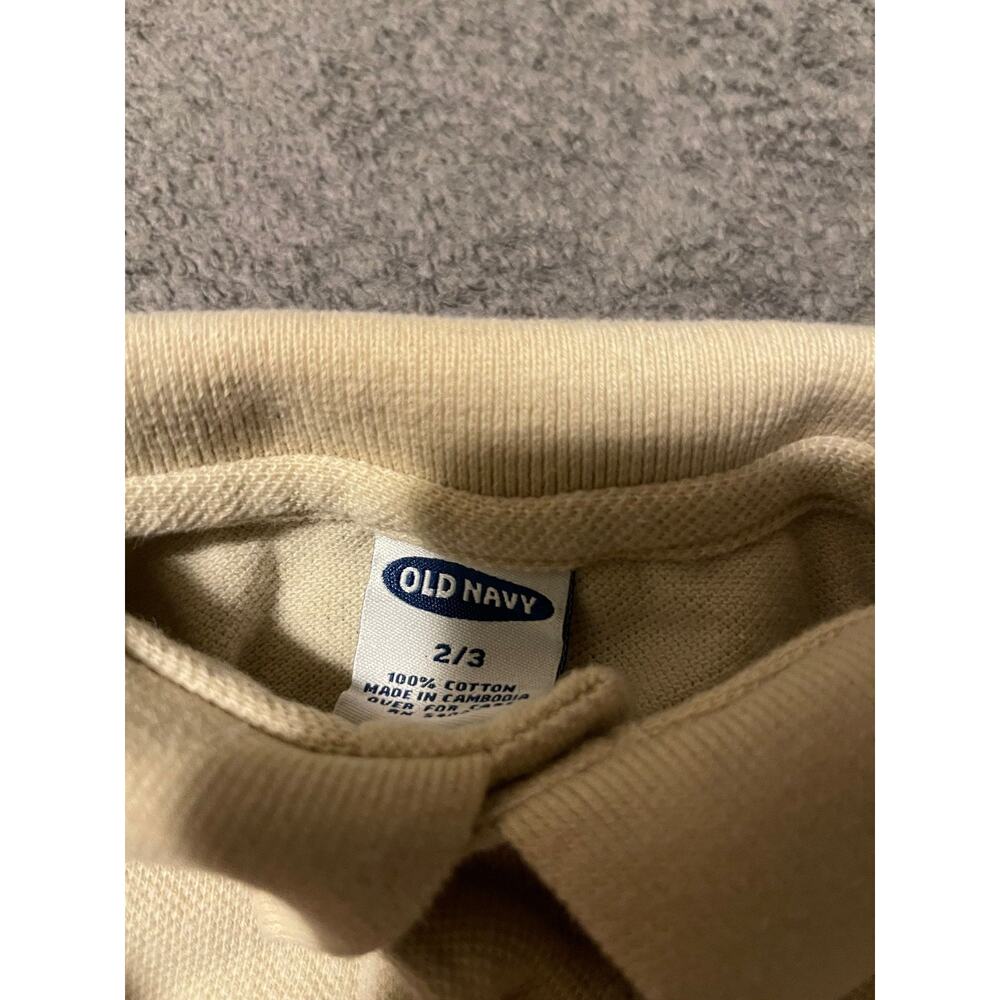 Old Navy Polo Shirt Kids 2T Tan Short Sleeve 100% Cotton Collared Toddler Casual - Picture 2 of 3